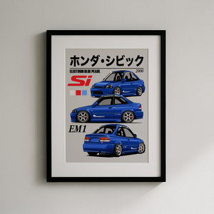 SRG8 2000 EBP Honda Civic Si EM1 Digital Download Poster