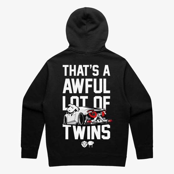 AWFULLOTOFTWINS Heavy Faded Hoodie Black