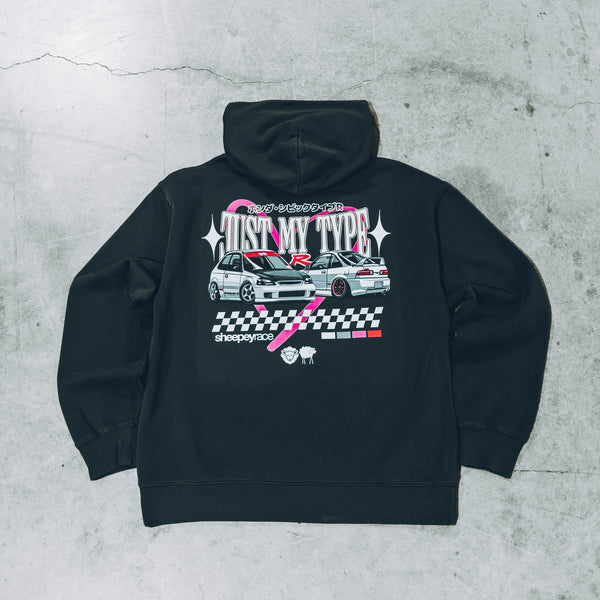 JUSTMYTYPE Heavy Faded Hoodie Black