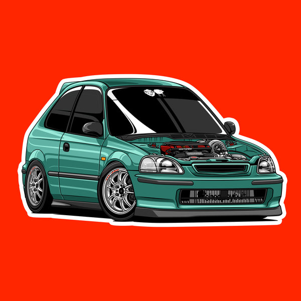 Turbo Midori K24 EK Hatch Sticker