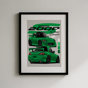 Signal Green Honda S2000 Digital Download Poster