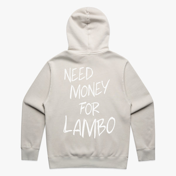 SHEEPEY NEEDMONEYFORLAMBO Relax Hoodie Faded Bone