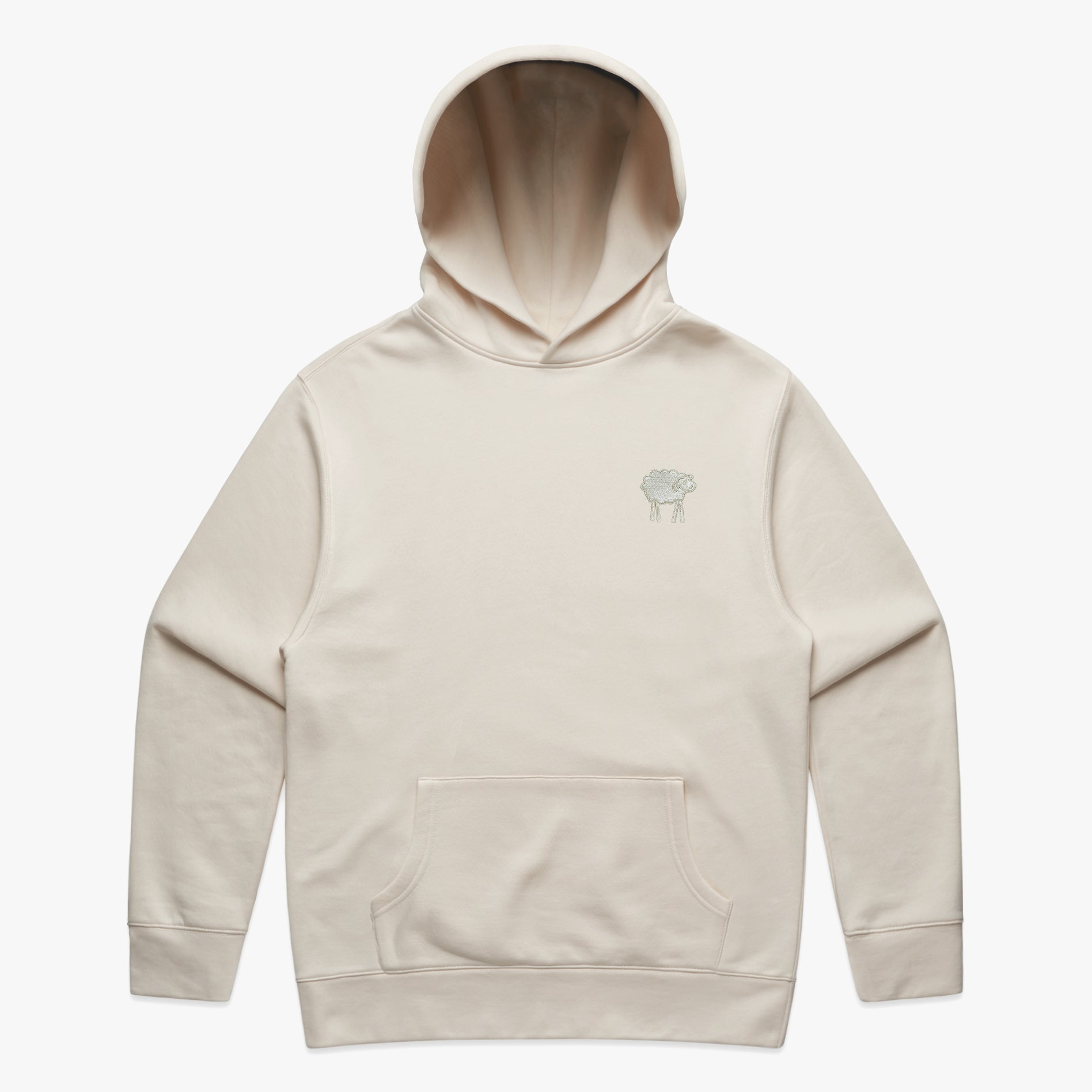 SHEEPEY OG Embroidered Relax Hoodie Faded Ecru