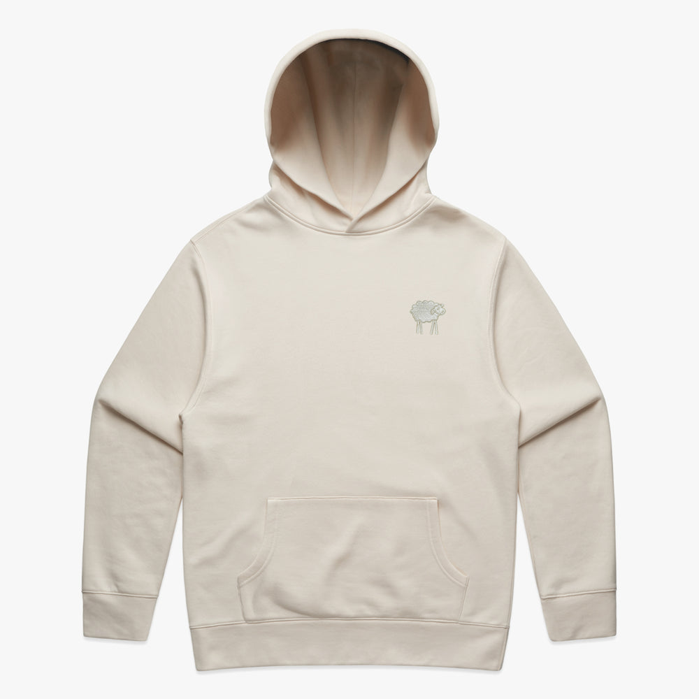 SHEEPEY OG Embroidered Relax Hoodie Faded Ecru