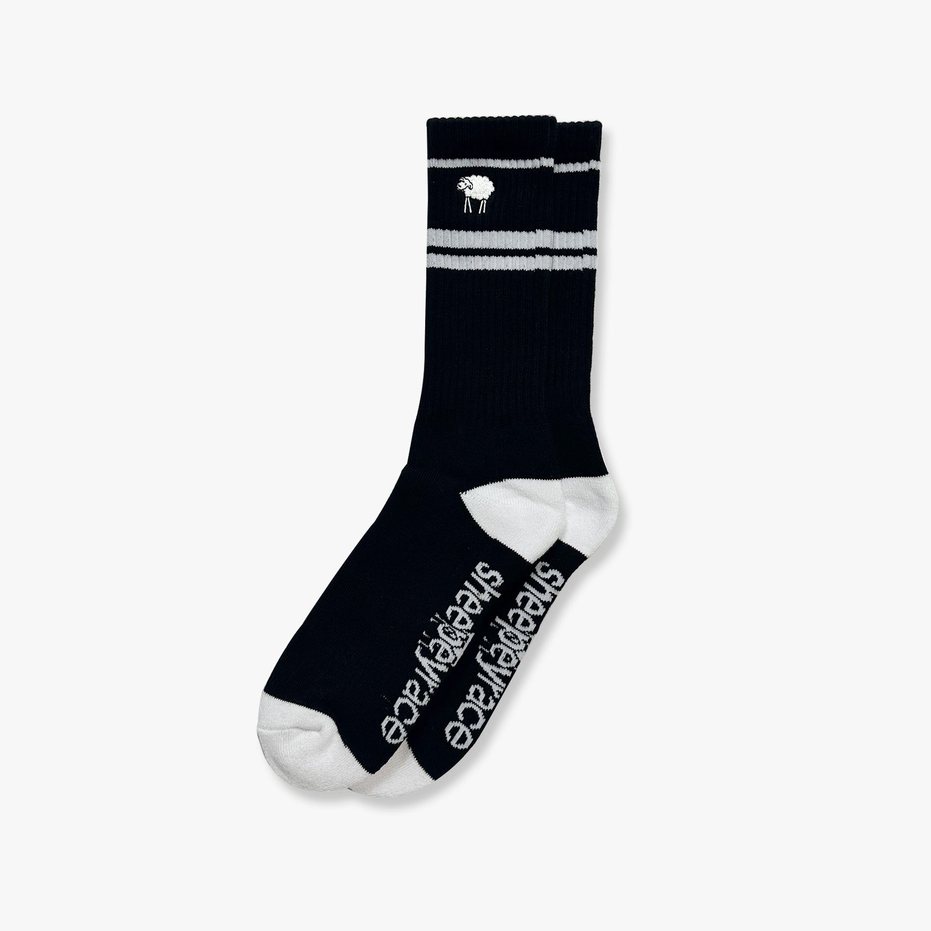 SHEEPEY Striped Ankle Sock Black