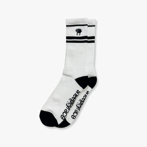 SHEEPEY Striped Ankle Sock White